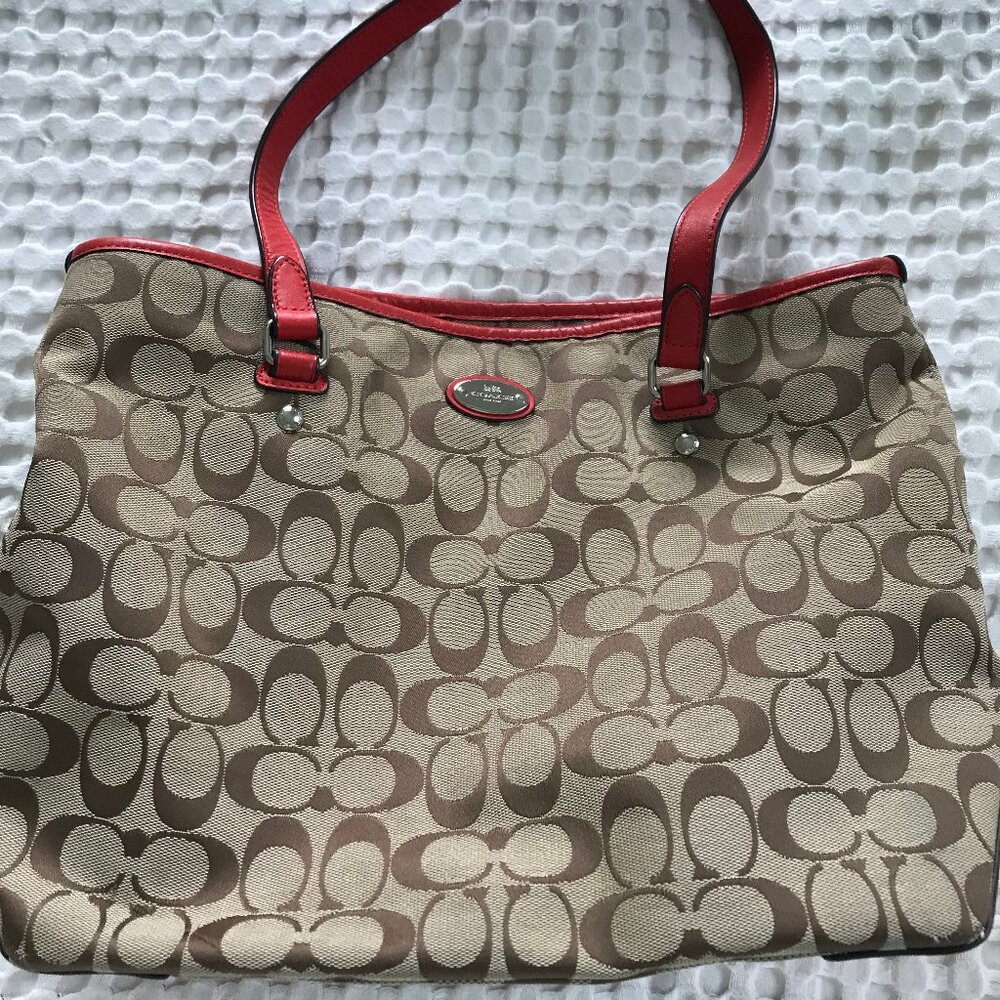 Coach Signature Red Tote